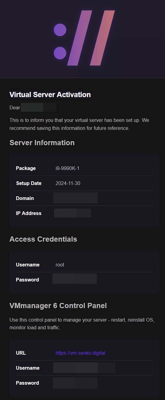 new server login instructions