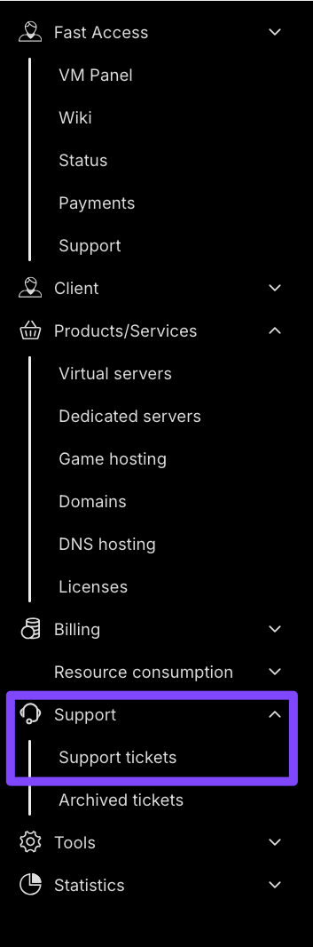 side menu