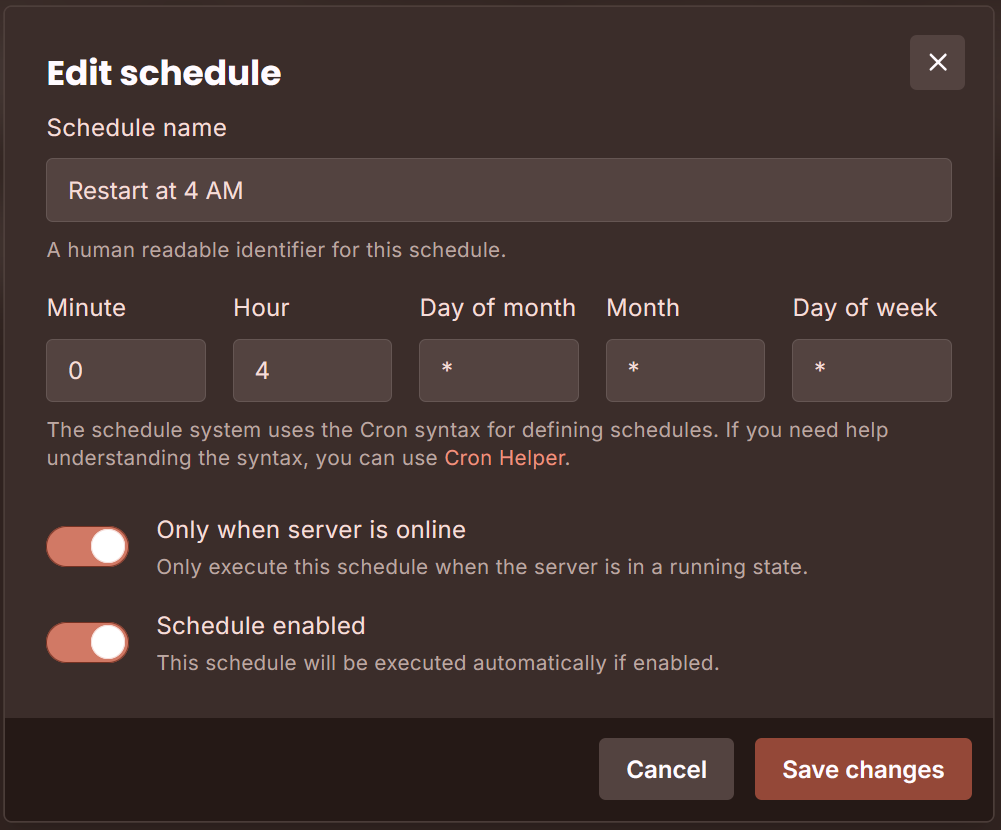 restart server at 4am