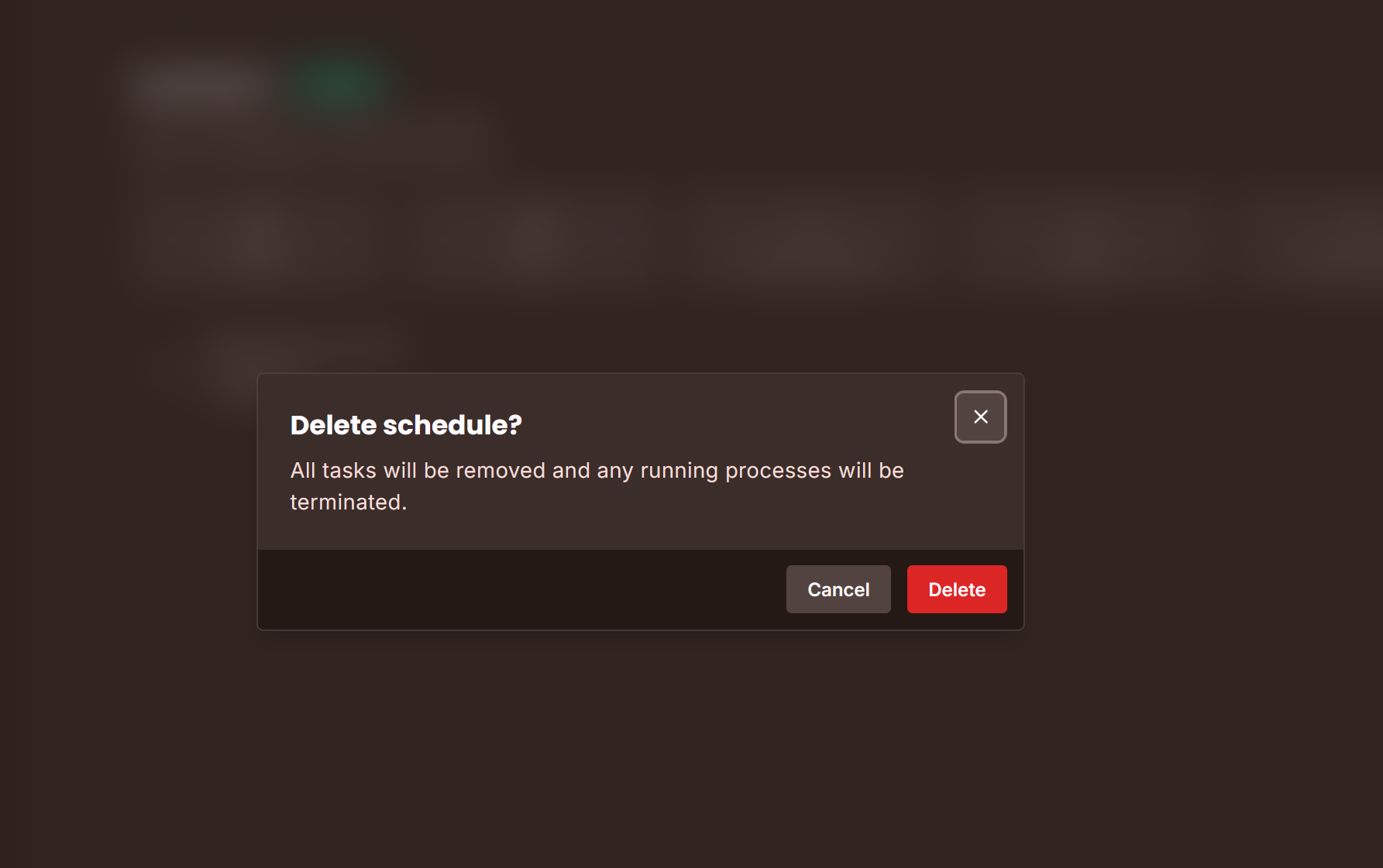 delete schedule