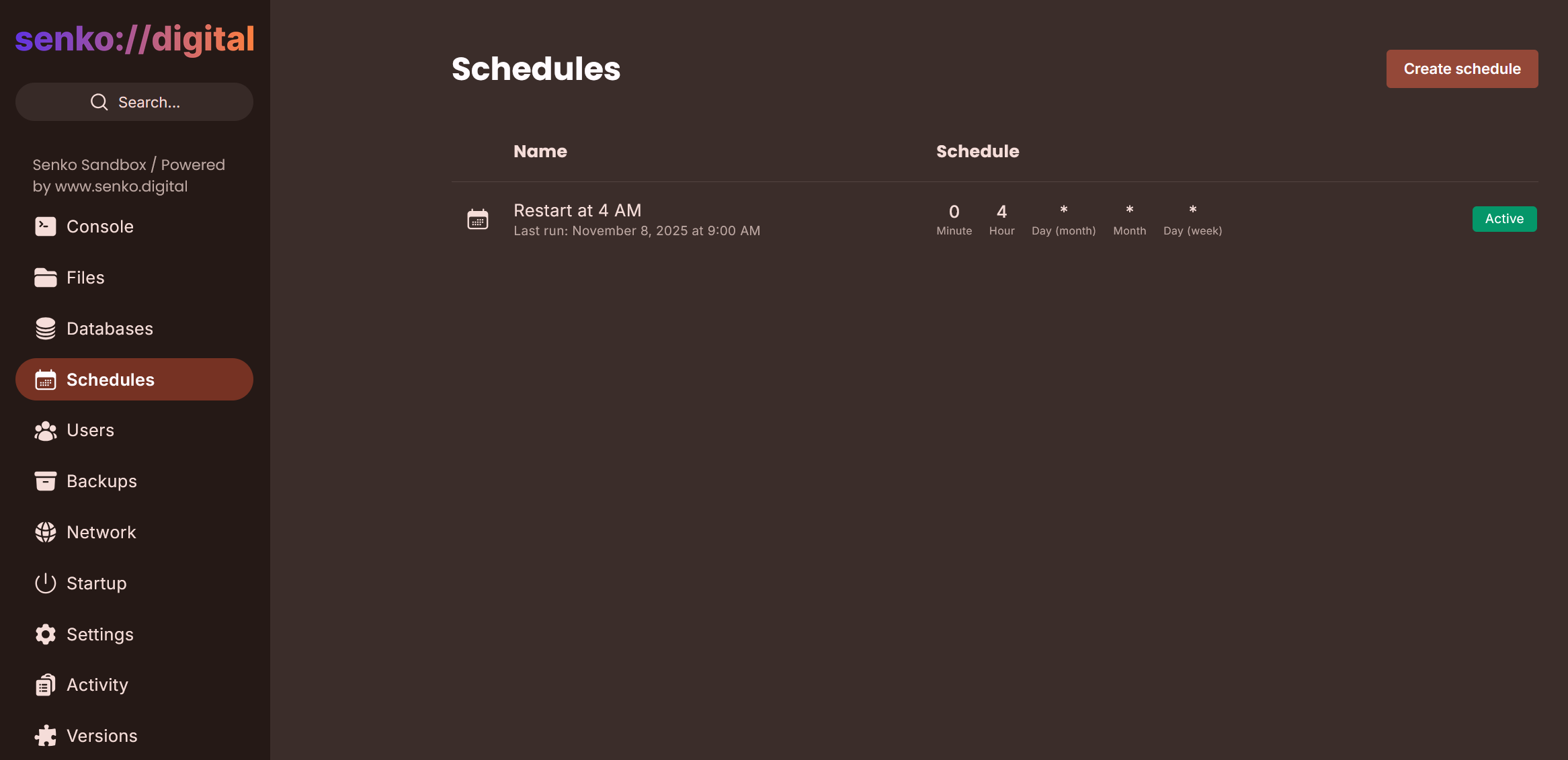schedules management