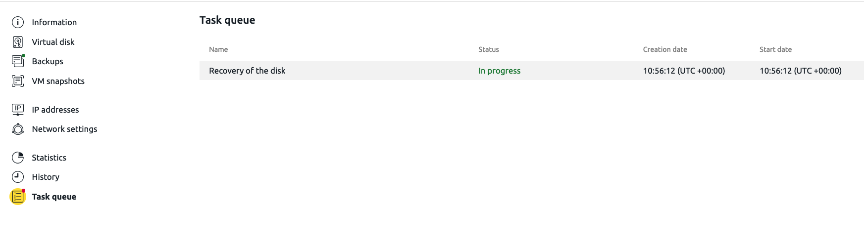 Tasks queue in VMManager