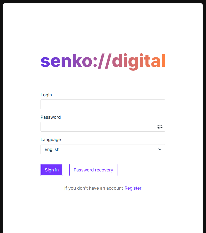 Authorization page