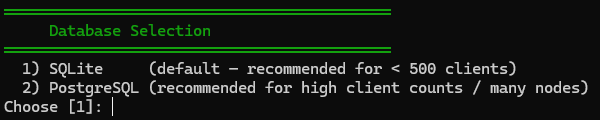 database selection