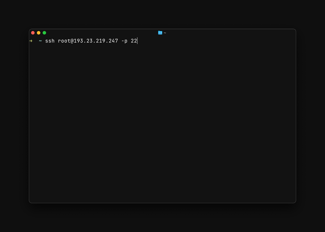 example of a ssh connection