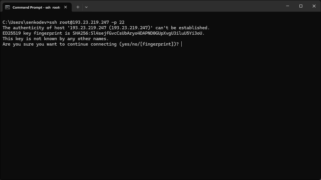 Confirm and trust first SSH connection